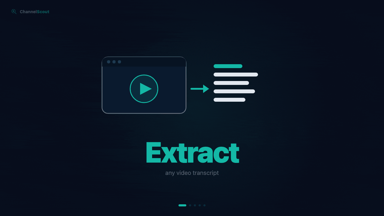 ChannelScout: Extract transcripts, search your library, clip moments, summarize, and analyze topic volume trends